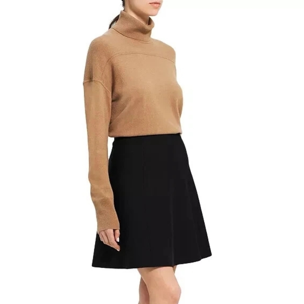 Theory 4 A Line Black Skirt 15" waist Side Zip NWOT